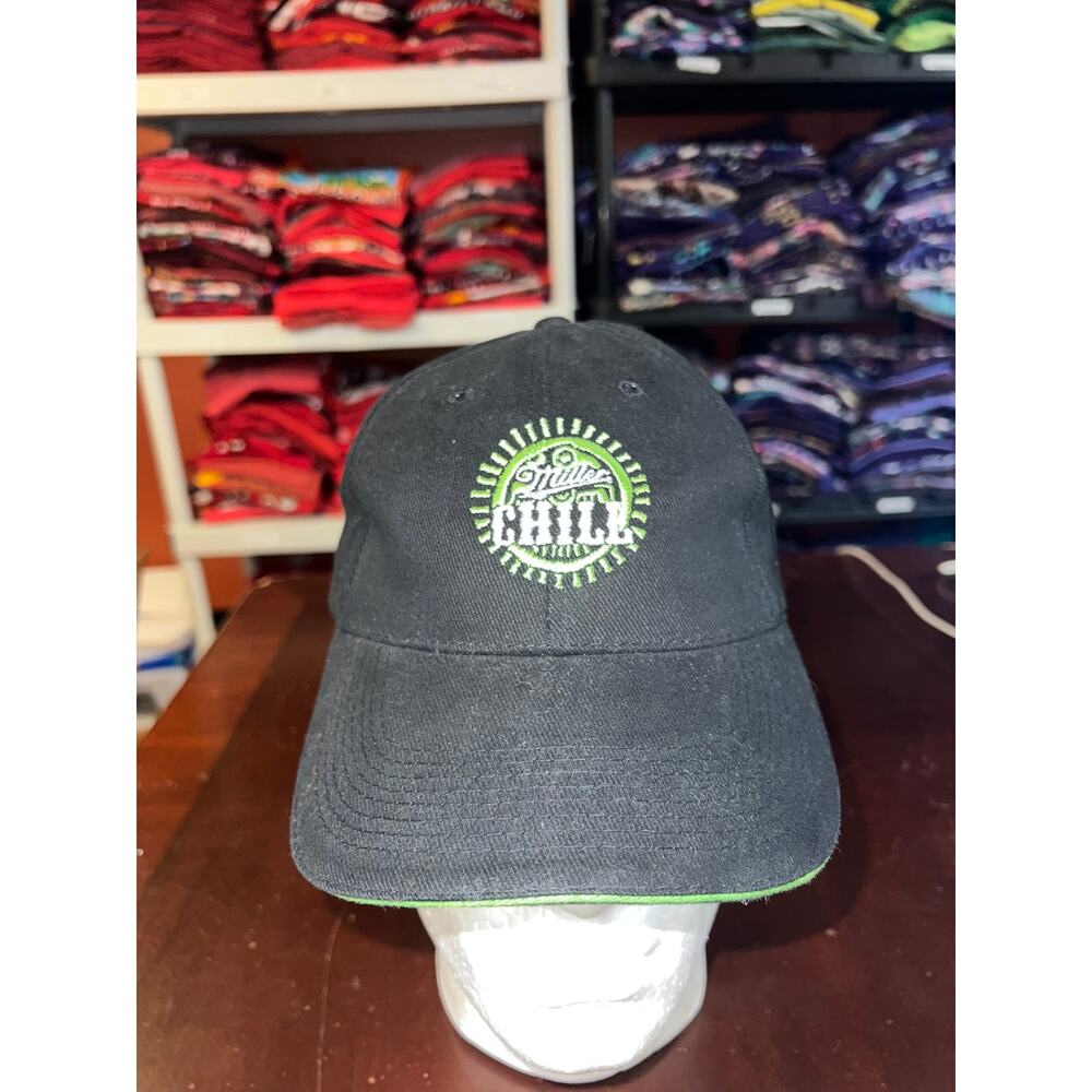 Miller Beer Hat Chill Green Black Alcohol Promo Cap Headwear